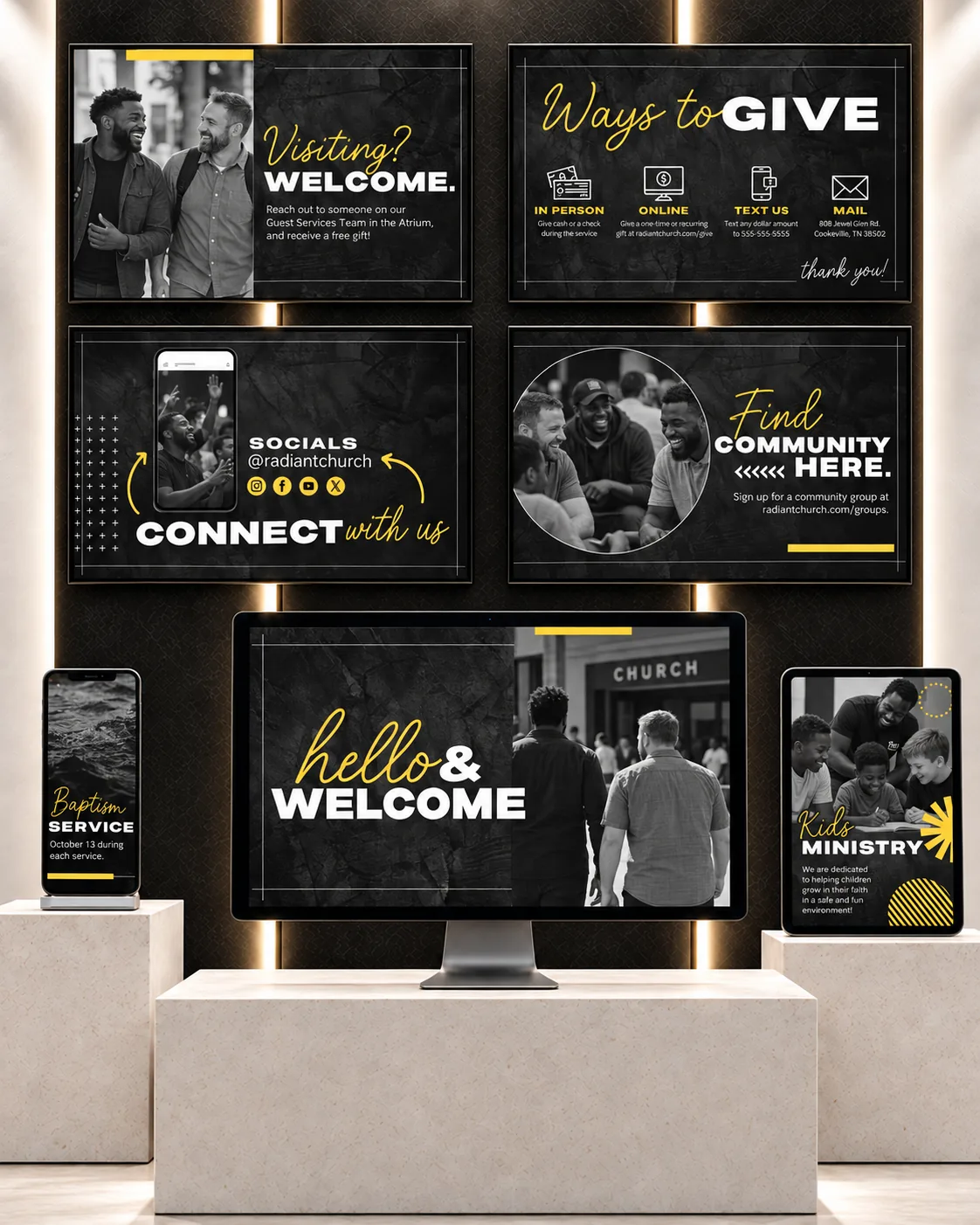 Giving and Connection church slide system
